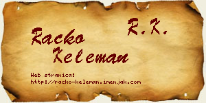 Racko Keleman vizit kartica